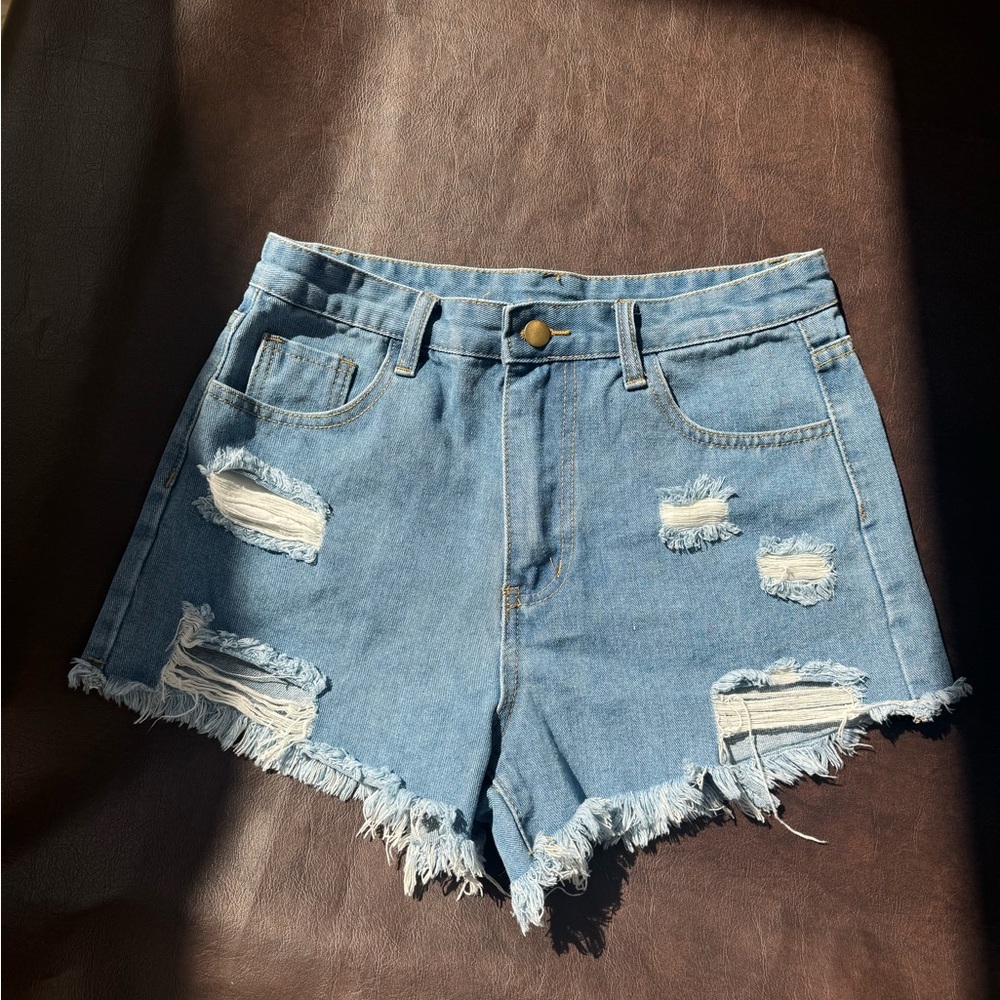 Denim Distressed Women Shorts